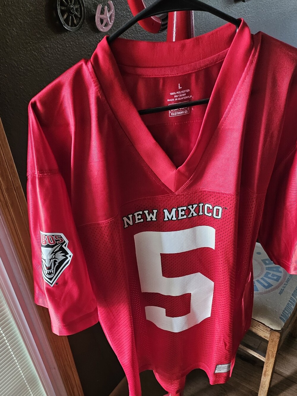 New Mexico #5 Red Football Jersey L